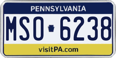 PA license plate MSO6238