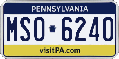 PA license plate MSO6240