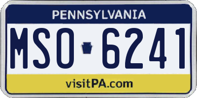 PA license plate MSO6241
