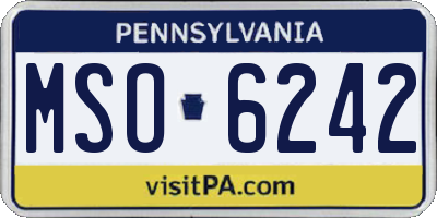 PA license plate MSO6242