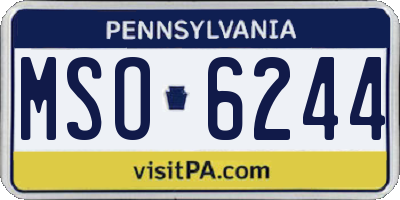 PA license plate MSO6244