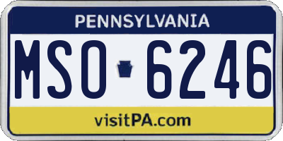 PA license plate MSO6246