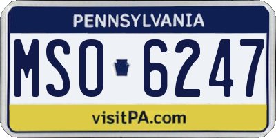 PA license plate MSO6247