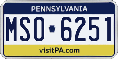 PA license plate MSO6251