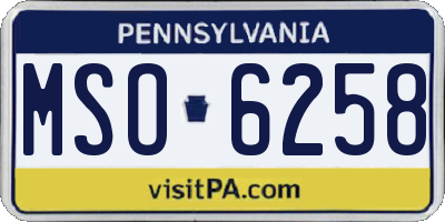 PA license plate MSO6258