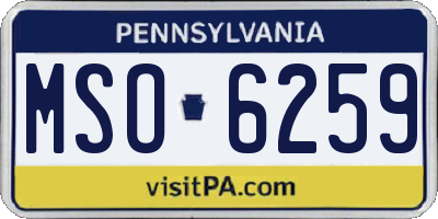 PA license plate MSO6259