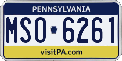 PA license plate MSO6261