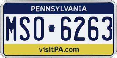 PA license plate MSO6263