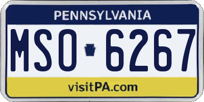 PA license plate MSO6267