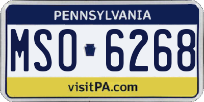 PA license plate MSO6268