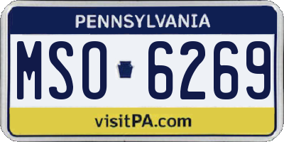 PA license plate MSO6269