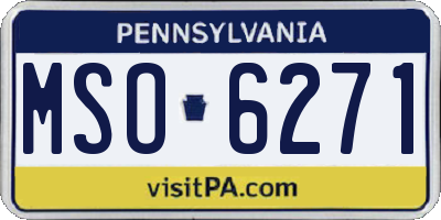 PA license plate MSO6271