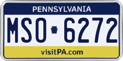 PA license plate MSO6272