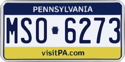 PA license plate MSO6273