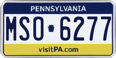 PA license plate MSO6277