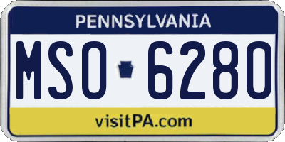 PA license plate MSO6280