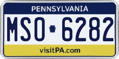 PA license plate MSO6282
