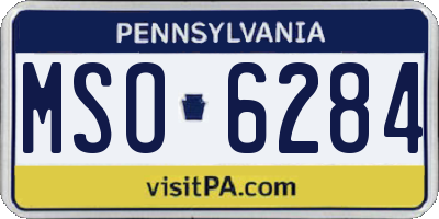 PA license plate MSO6284