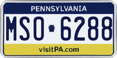 PA license plate MSO6288