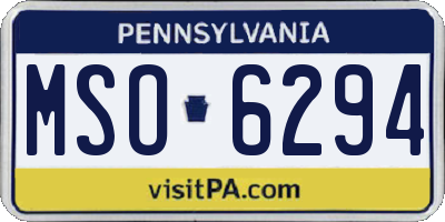PA license plate MSO6294