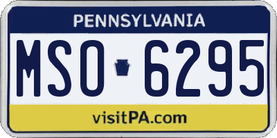 PA license plate MSO6295