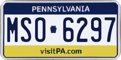 PA license plate MSO6297