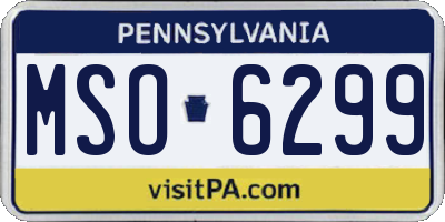 PA license plate MSO6299