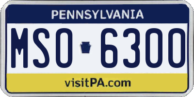 PA license plate MSO6300