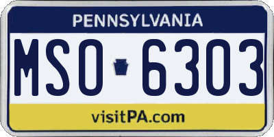 PA license plate MSO6303