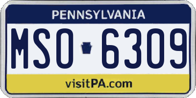 PA license plate MSO6309
