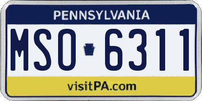 PA license plate MSO6311