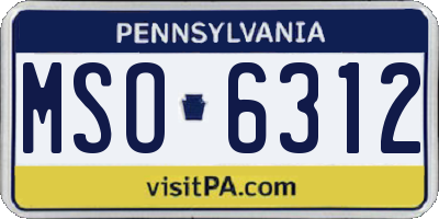 PA license plate MSO6312