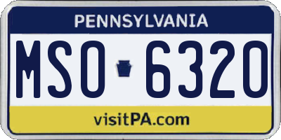 PA license plate MSO6320