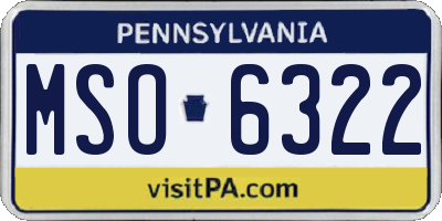 PA license plate MSO6322