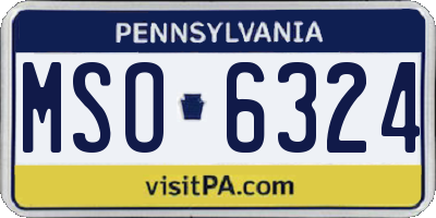 PA license plate MSO6324