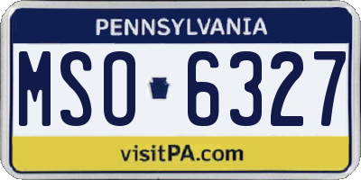 PA license plate MSO6327
