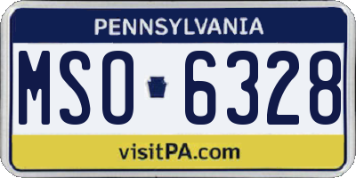 PA license plate MSO6328