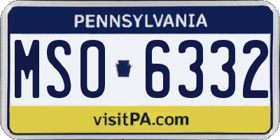 PA license plate MSO6332