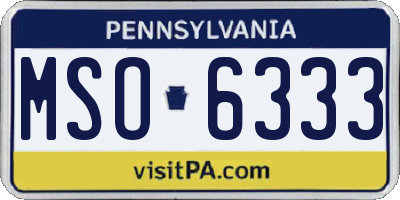 PA license plate MSO6333