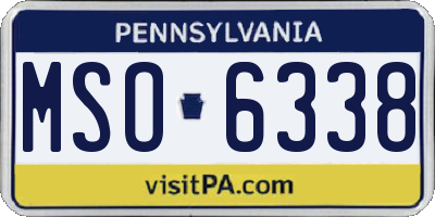 PA license plate MSO6338