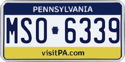 PA license plate MSO6339