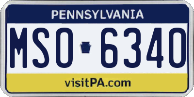 PA license plate MSO6340