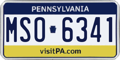 PA license plate MSO6341