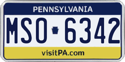 PA license plate MSO6342