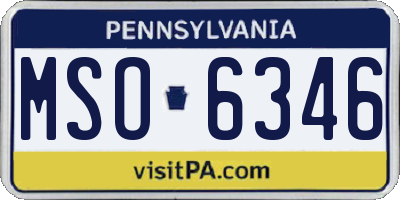 PA license plate MSO6346