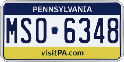 PA license plate MSO6348