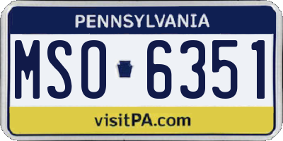 PA license plate MSO6351