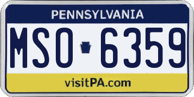PA license plate MSO6359