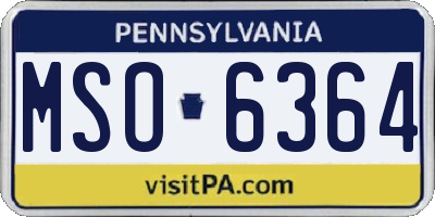 PA license plate MSO6364