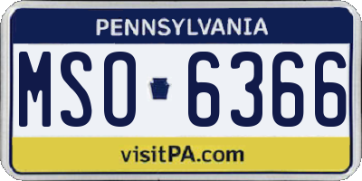 PA license plate MSO6366